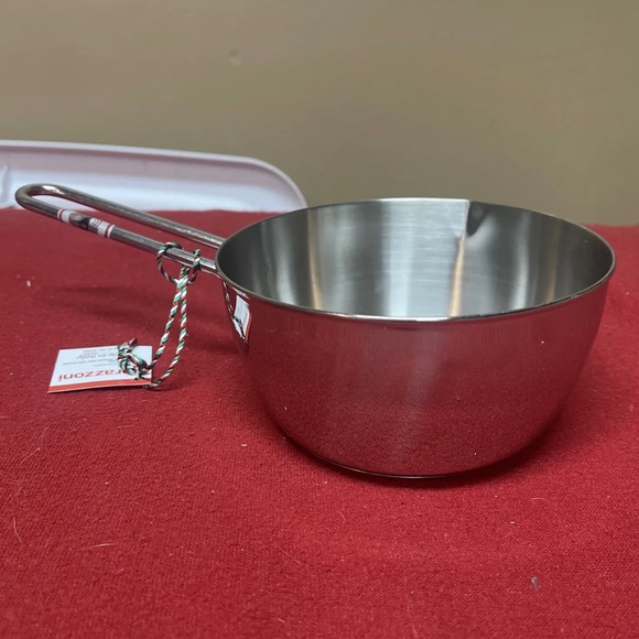 BARAZZONI S.P.A. Stainless Steel Conical Pan 14 Cm Diameter W/spout MADE ITALY - Picture 1 of 7